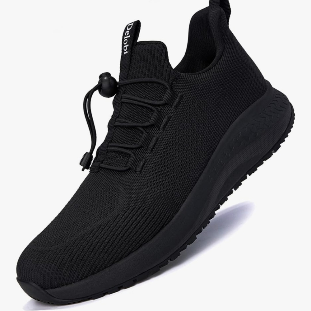 Delobi Mens Non Slip Work Shoes Slip On Water Resistant Shoe for workwear 8.5